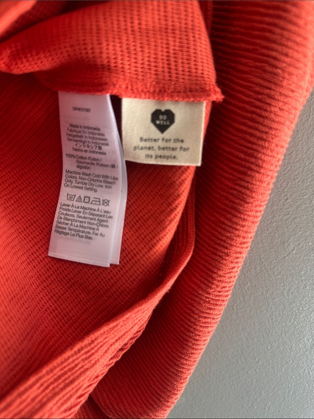 Madewell Coral Red V-Neck Ribbed Tank - Picture 4 of 6